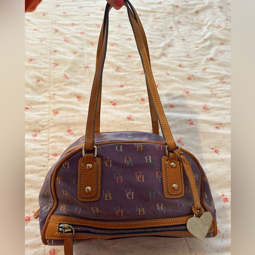 Dooney & Bourke Purple and Tan Mini Bag